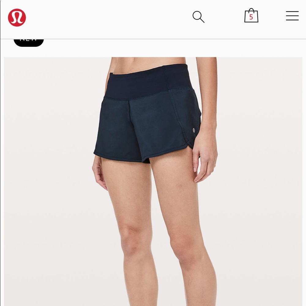 TRUE NAVY LULULEMON RUN TIMES SHORT II